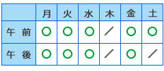 診療時間のご案内